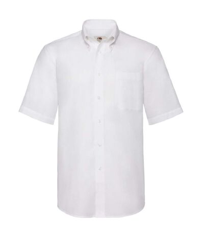 Fruit Of The Loom Mens Short Sleeve Oxford Shirt (White) - UTBC402