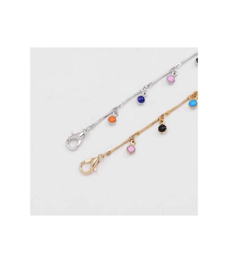 Gold and Silver Colourful Dainty Rainbow Dangly Choker Necklace