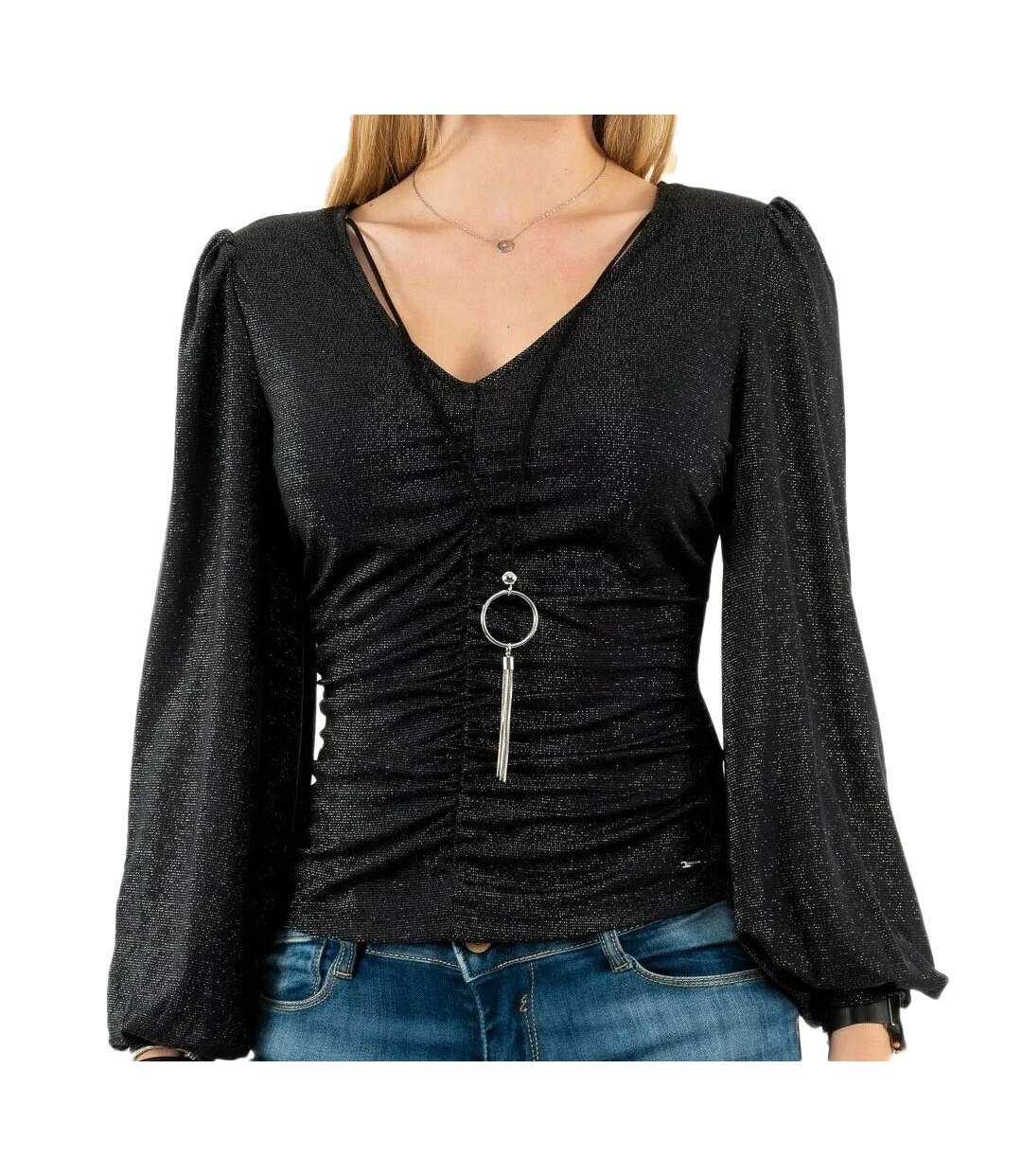 Blouse Noir Brillante Femme Morgan Twilo - L-1