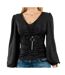 Blouse Noir Brillante Femme Morgan Twilo - L