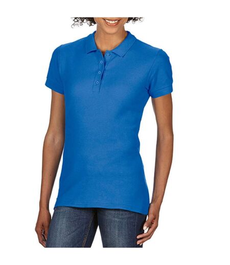 Womens/ladies double piqué polo shirt royal blue Gildan