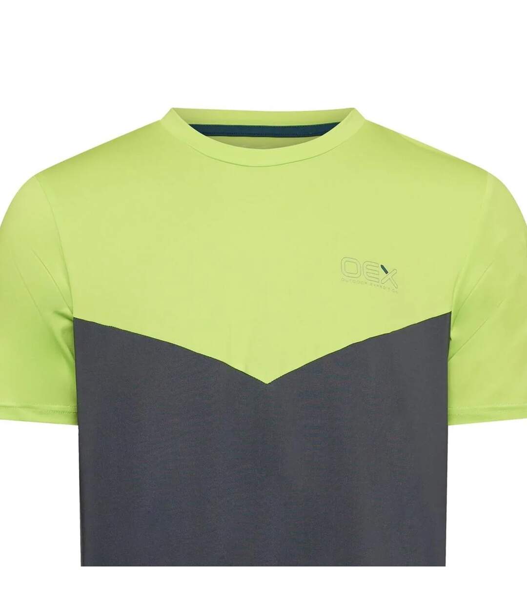 Mens Flynn Colour Block T-shirt Lime Charcoal OEX-3