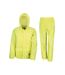 Unisex adult waterproof jacket and trousers set neon yellow Result-1