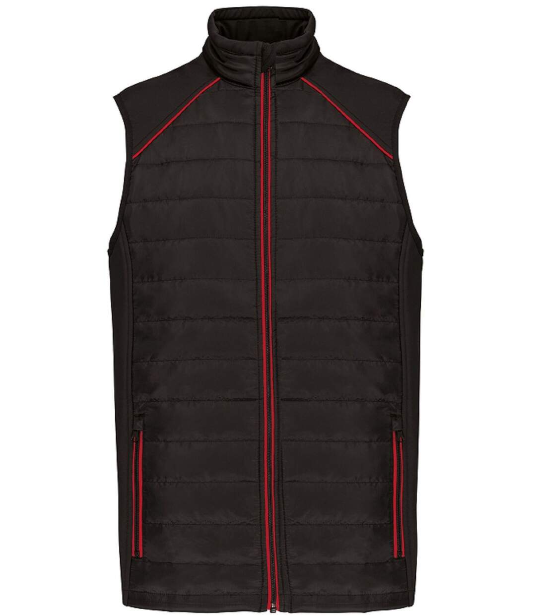 Bodywarmer DayToDay bi-matière - Unisexe - WK606 - Noir et rouge