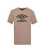 Tee shirt homme col rond chiné en coton 160GSM et logo imprimé 729282 Umbro-1