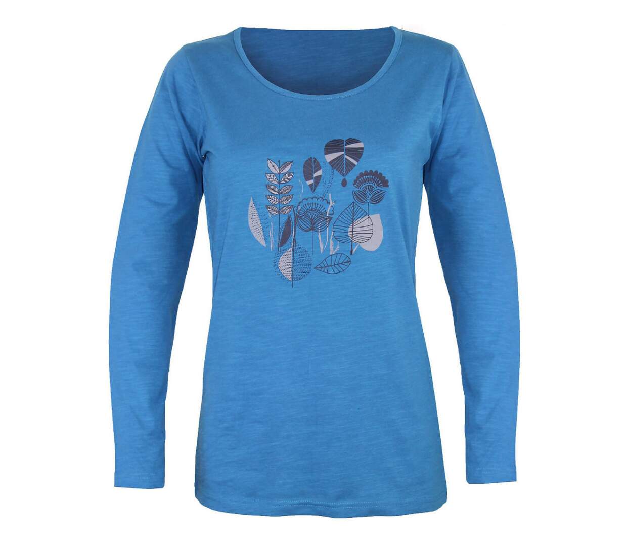 Tee-shirt MAYFLOWER TEEF2004A manches longues : la douceur du coton flammé bleu-5