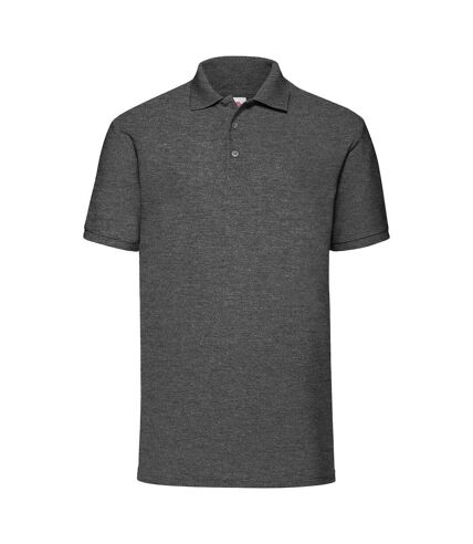 Polo 65/35 homme gris foncé chiné Fruit of the Loom