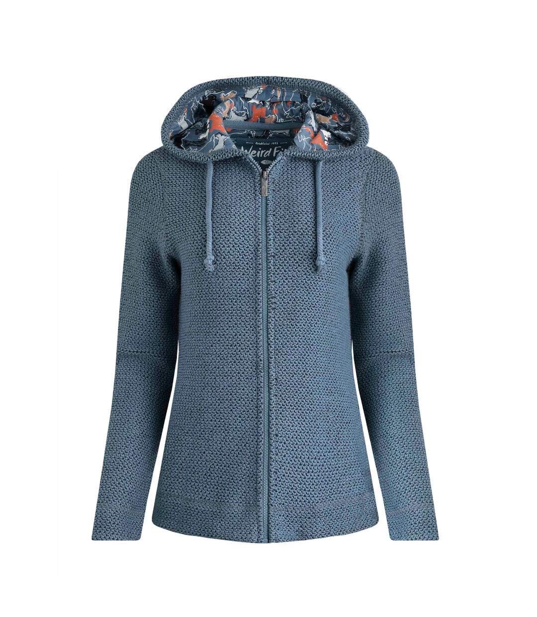 Womens/ladies chicoa macaroni full zip hoodie denim Weird Fish-1