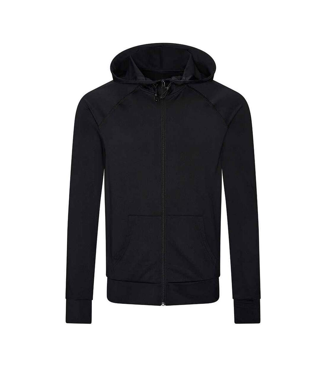 Mens full zip hoodie jet black AWDis Cool-1