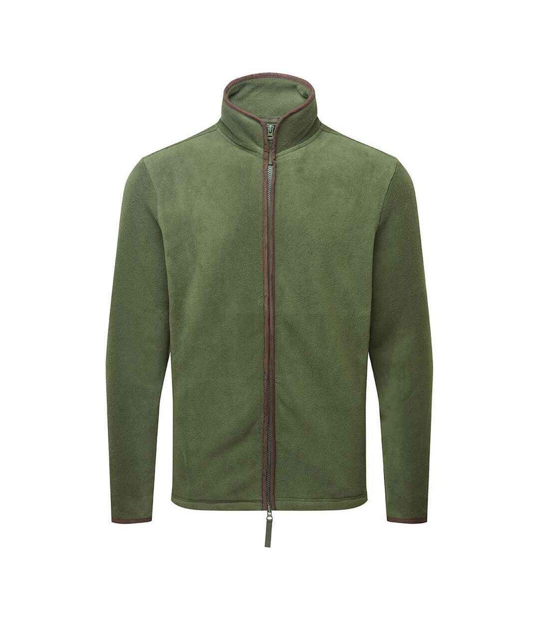 Veste polaire artisan homme vert kaki foncé / marron Premier