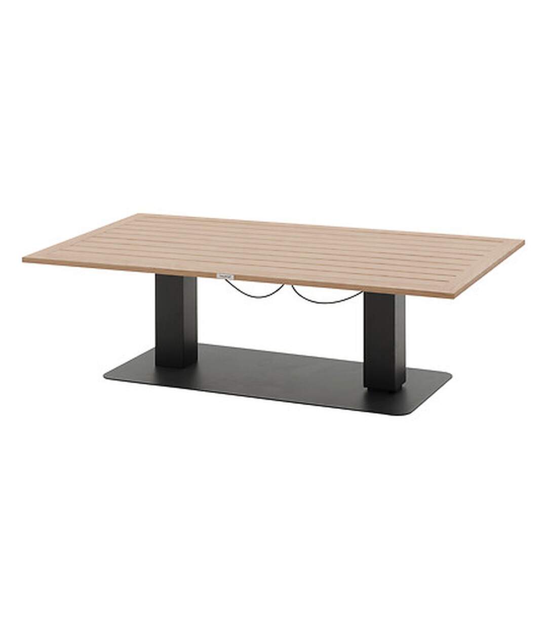 Table de jardin relevable rectangulaire en aluminium SALIMIA - Graphite et honey-4