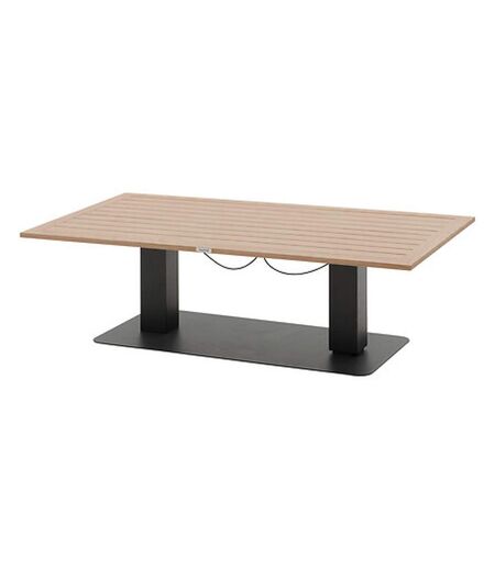 Table de jardin relevable rectangulaire en aluminium SALIMIA - Graphite et honey