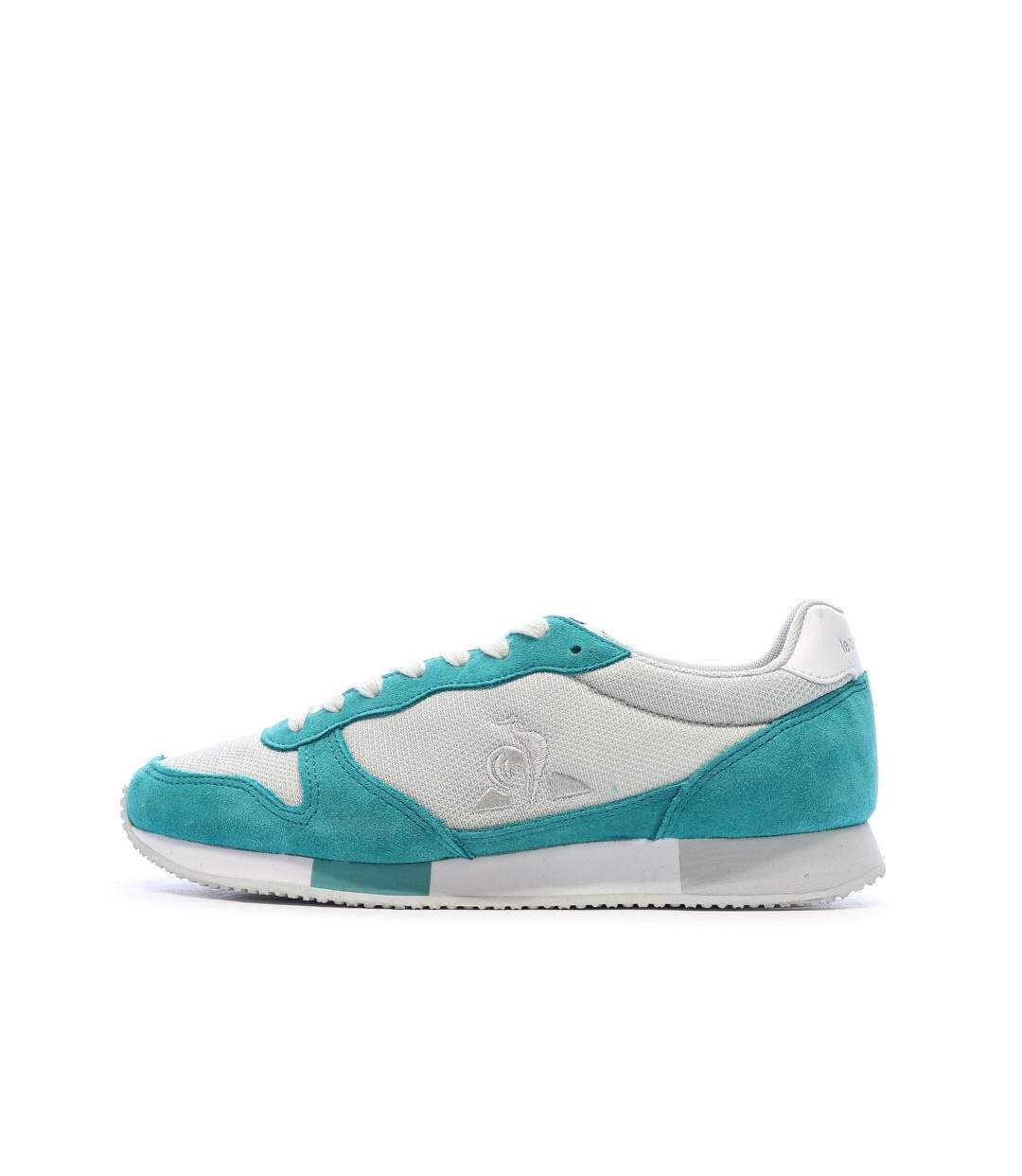 Baskets blanches/turquoises femme le coq sportif alpha-1