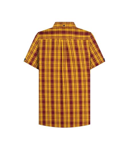Unisex Adult Checked Shirt Burgundy Gold Lambretta