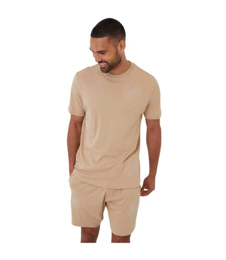 Short Motif/style Floral Ardsley Homme Beige Gris Threadbare
