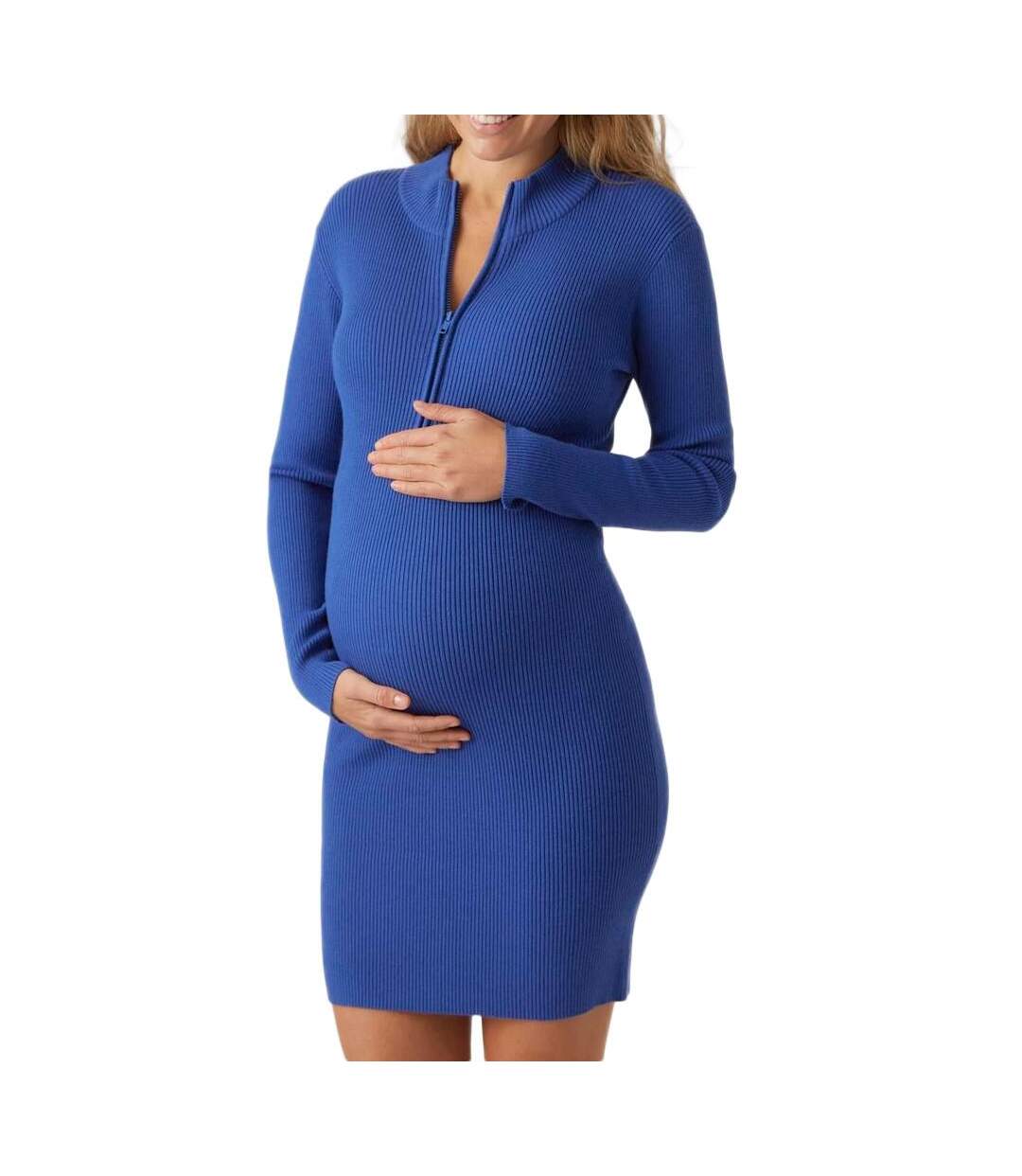 Robe de Grossesse Bleu Femme Mamalicious Lena - L-1