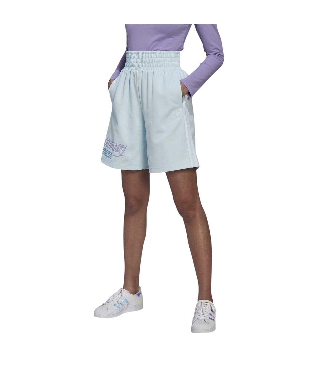 Short De Jogging Motif/style Imprimé Graphique Originals Femme Bleu Adidas-4