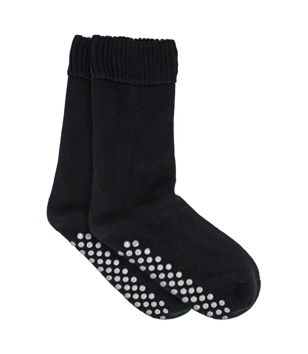 Mens Extra Wide Winter Bed Socks with Grips | Non Slip Thermal Sleep Socks-4