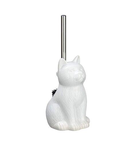 Brosse WC Cat en céramique - Blanc