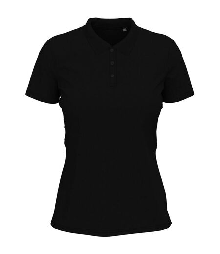 Womens/ladies Stretch Polo Shirt Black Opal Stedman