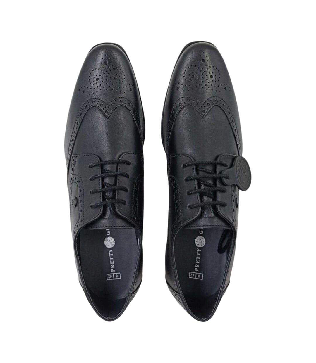 Mens Leather Brogues Black Pretty Green-4
