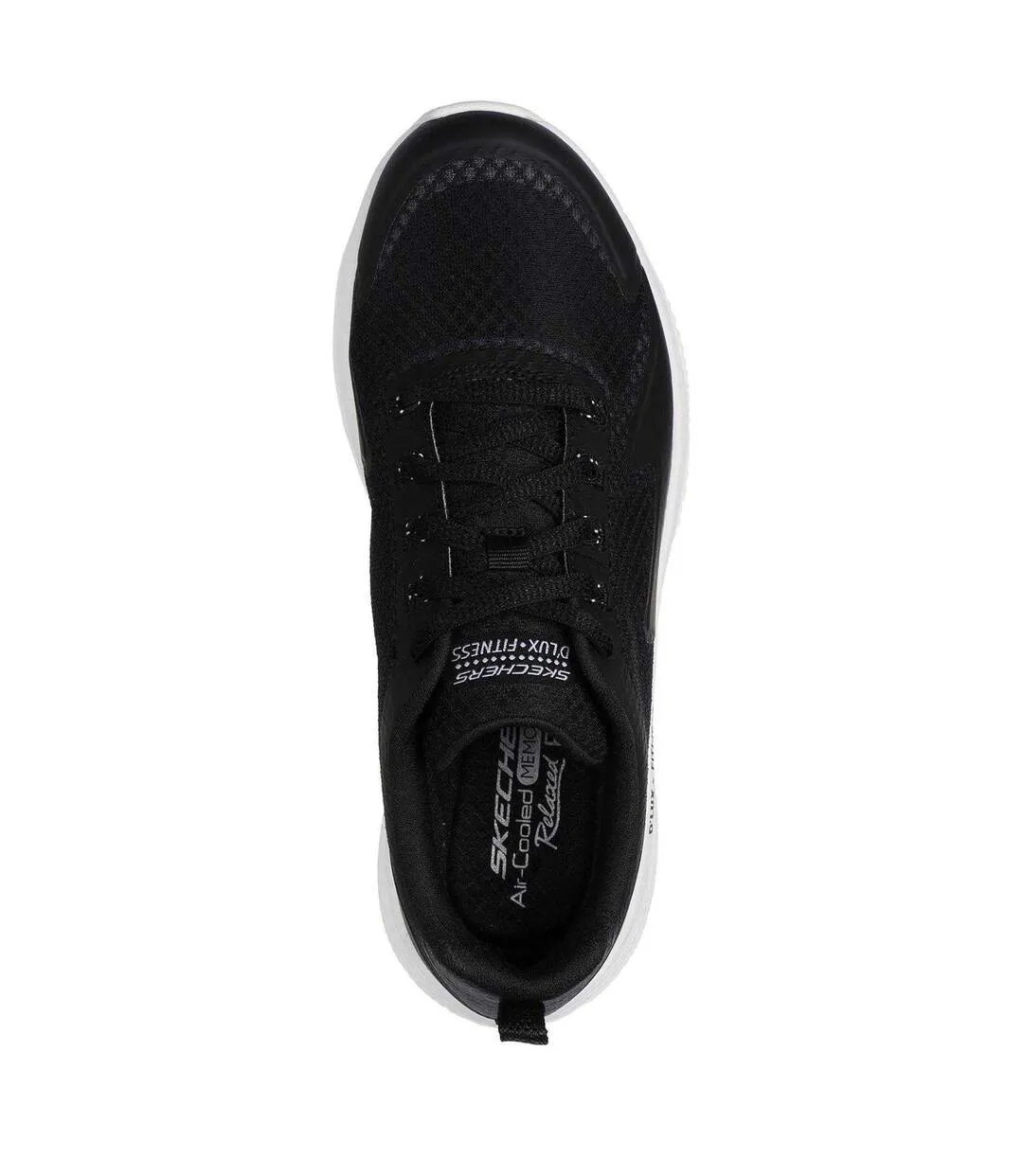 Womens/ladies D´lux Fitness Running Trainers Black White Skechers-4