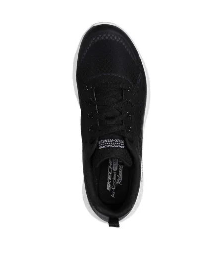 Womens/ladies D´lux Fitness Running Trainers Black White Skechers