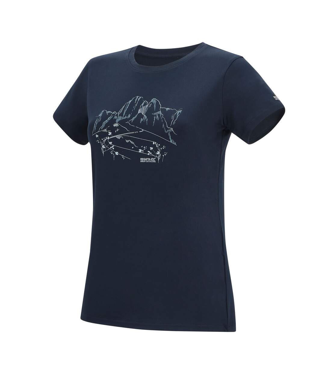 T-shirt Manches Courtes Motif/style Paysage Fingal Femme Bleu Marine Imprimé Graphique Regatta-4