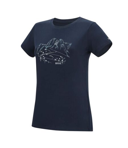 T-shirt Manches Courtes Motif/style Paysage Fingal Femme Bleu Marine Imprimé Graphique Regatta