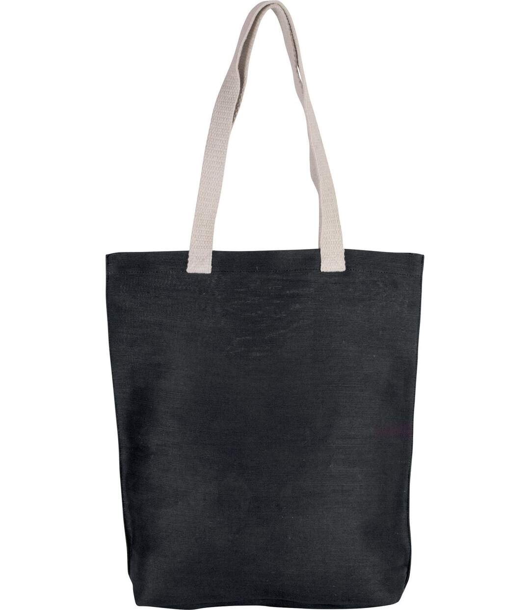 sac shopping en toile de jute - KI0229 - noir-2