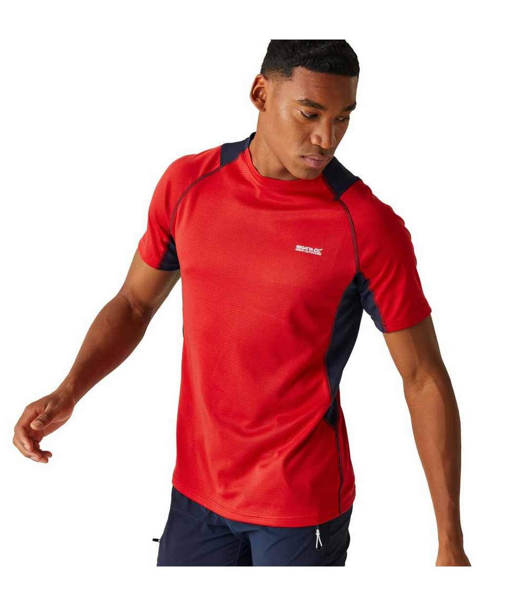 T-shirt Virda Homme Rouge Danger Bleu Marine Regatta-4