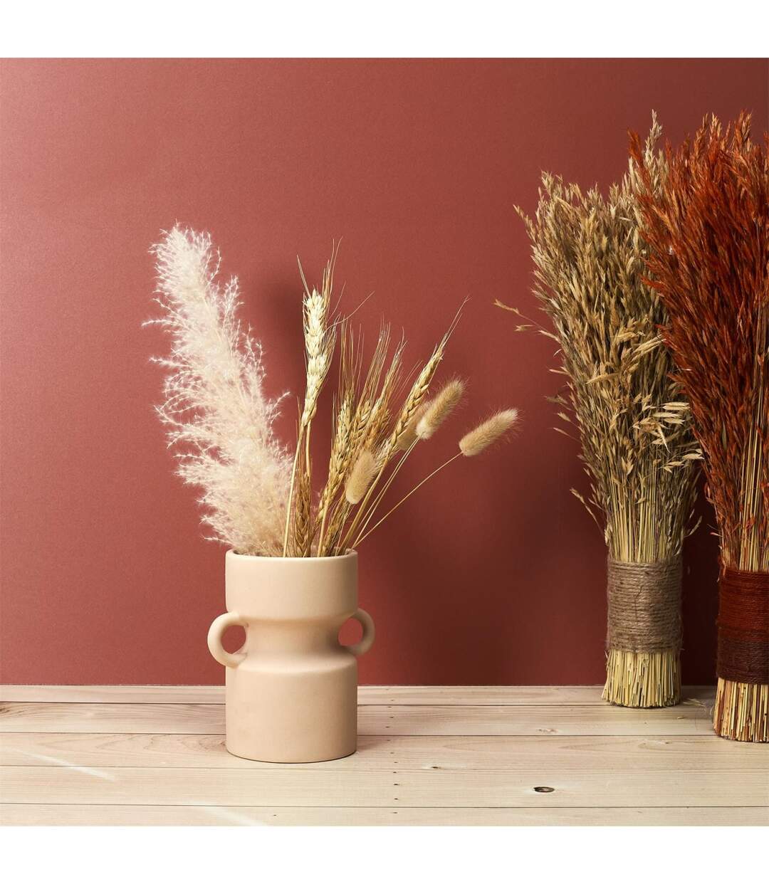 Vase avec Anse Déco Arty 15cm Beige Nude-3