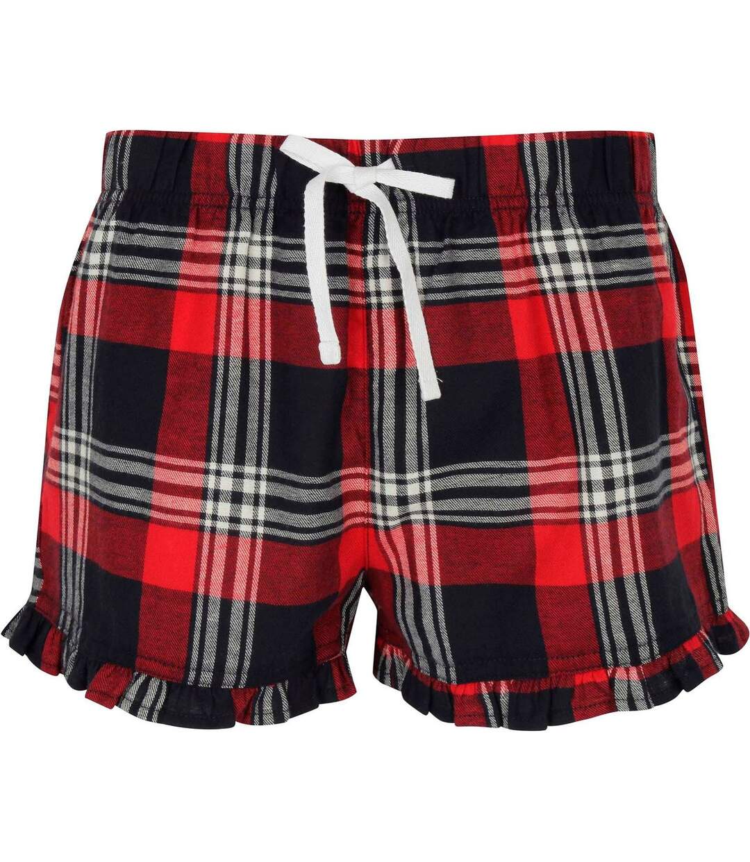 short pyjama femme motifs écossais tartan - SK082 - rouge