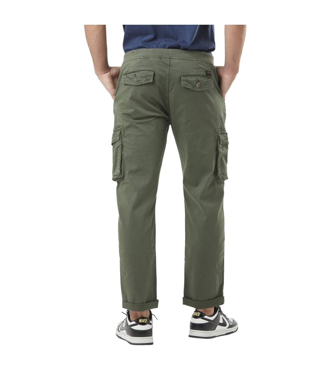 Pantalon cargo homme poches laterales avec écusson brodé en coton Ico Vondutch-2