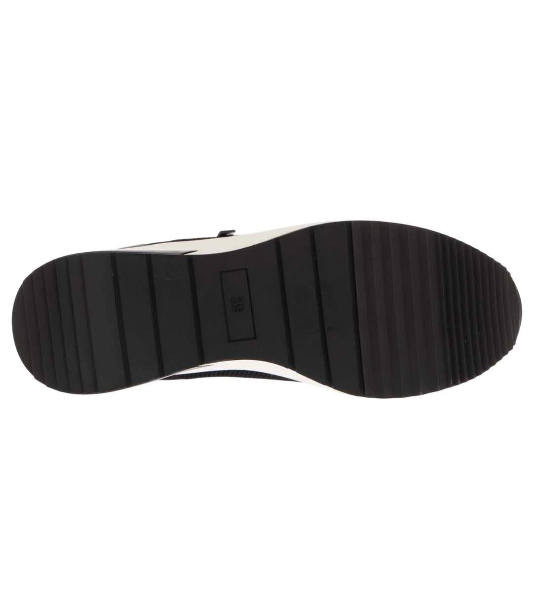 Womens/ladies ellens wedge trainers black Dune London-4