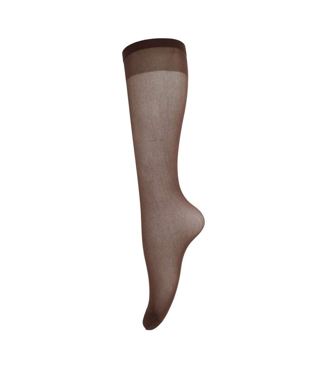 Bas montant aux genoux 3 paires femme marron foncé Joanna Grey-2