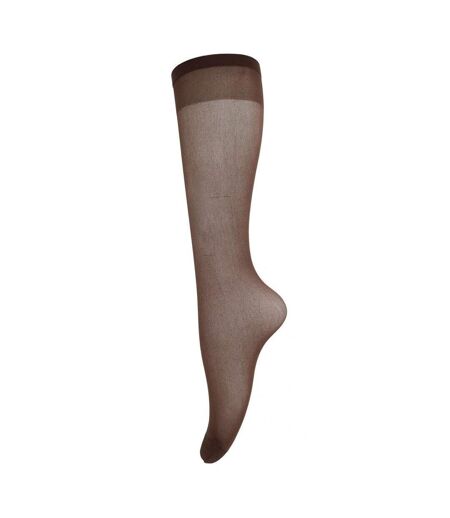 Joanna Gray Womens/Ladies Knee Highs (3 Pairs) (Chocolate Brown)