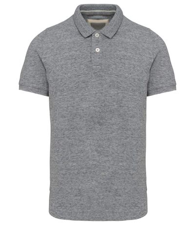 Polo vintage manches courtes - Homme - KV2206 - gris chiné