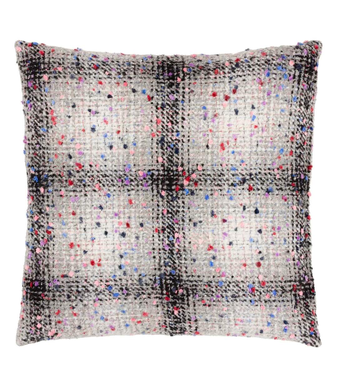 Connie jacquard checked cushion cover 45cm x 45cm grey/black Heya Home