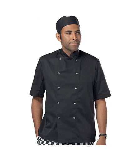 Unisex Adult Snap Short-sleeved Chef Jacket Black Dennys
