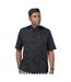 Unisex Adult Snap Short-sleeved Chef Jacket Black Dennys-1