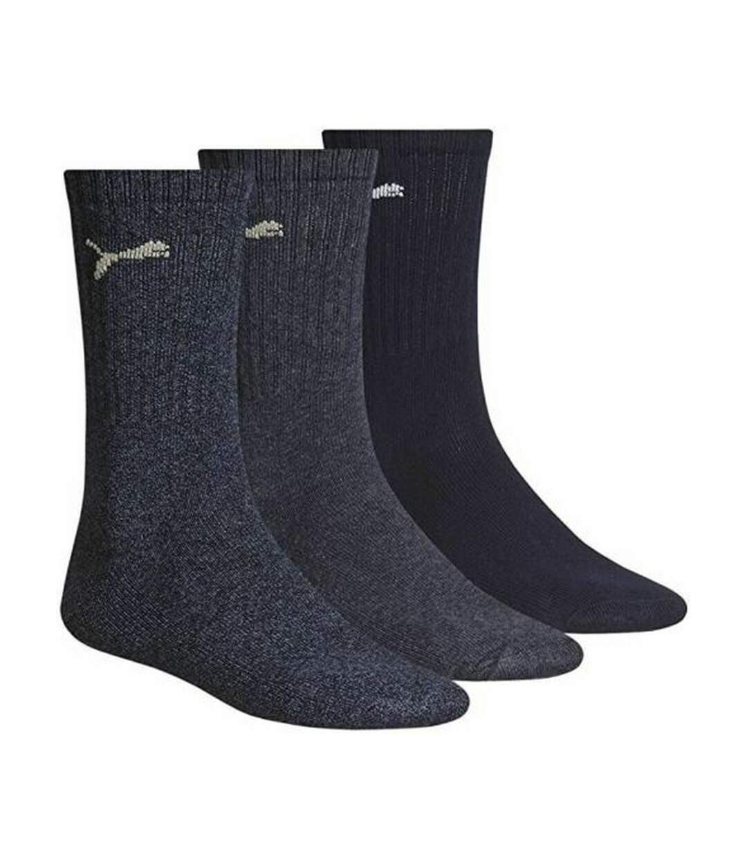 Pack of 3  Unisex adult crew sports socks  navy Puma-2
