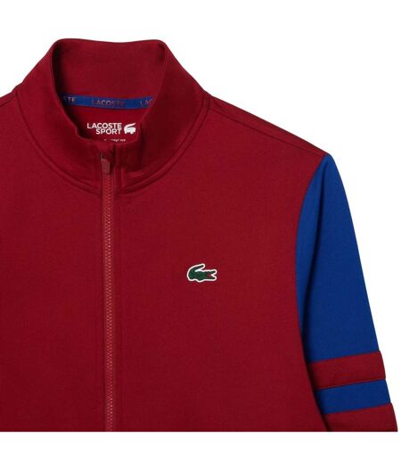 Mens Zip Interlock Stretch Track Jacket Red Lacoste