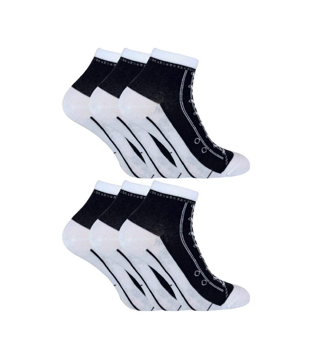 6 Pair Unisex Novelty Funny Lace Up Socks That Look Like Shoes-1