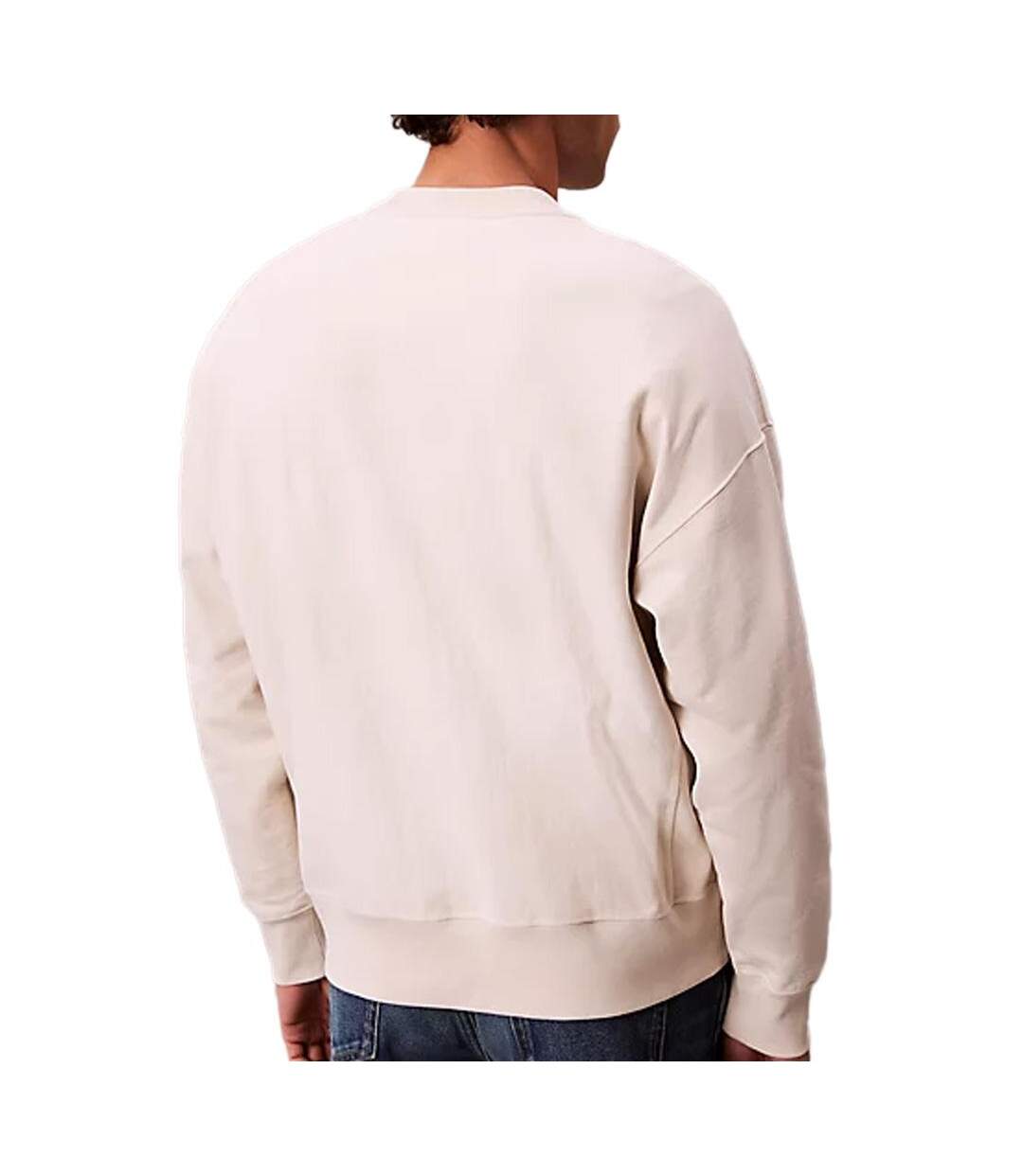 Sweat beige homme calvin klein jeans premium-2