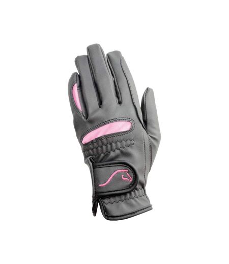 Gants d´équitation adulte noir / rose Hy5