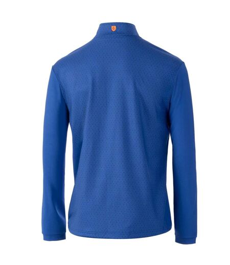 Mens abstract zip neck golf base layer top royal blue/black Island Green