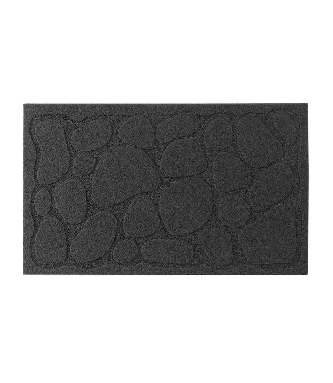 Tapis d'Entrée à Motifs Graphite 45x75cm Noir-1