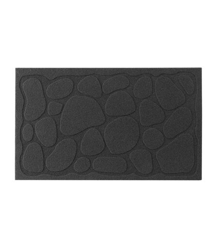 Tapis d'Entrée à Motifs Graphite 45x75cm Noir