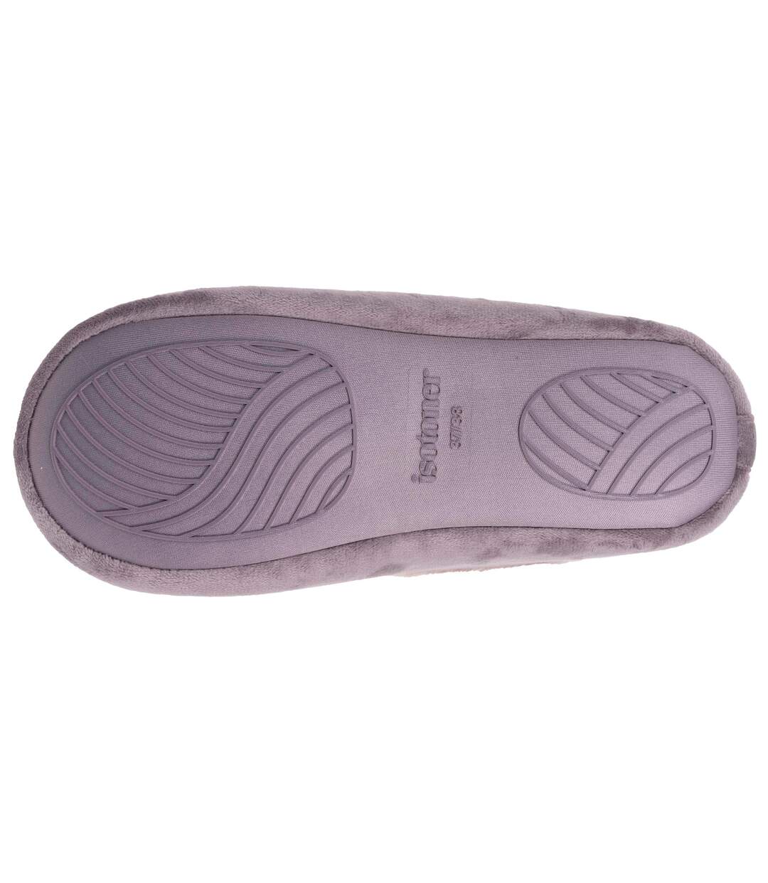 Isotoner Chaussons extra-light Ballerines femme microvelours, semelle gomme ultra souple-5